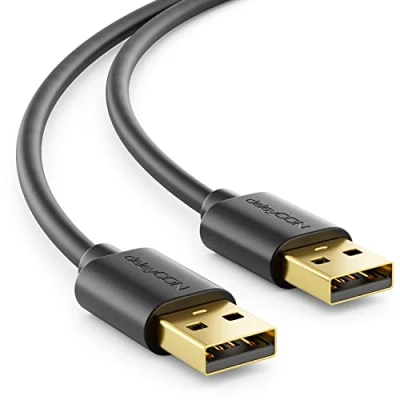 Immagine di deleyCON 1,5m Cavo USB 2.0 ad Alta Velocità Dati A Maschio Trasferimento Veloce e Sicuro Spina Stabile su Misura Retrocompatibile Nero