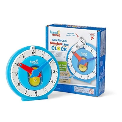 Immagine di Learning Resources Orologio a Retta Numerica Avanzato per imparare leggere l’ora, Risorse didattiche matematiche analogico bambini