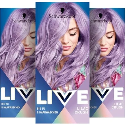 Immagine di Schwarzkopf LIVE Pretty Pastels P120 Colorazione semi permanente per capelli, 3 x 142,5 ml, con balsamo la cura intensiva