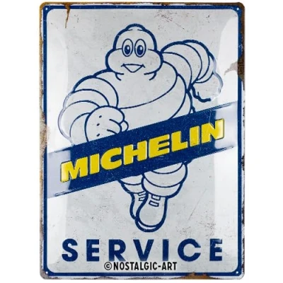 Immagine di Nostalgic Art Targa retrò, 30 x 40 cm, Michelin Service Idee regalo per amanti di motore, in metallo, design vintage