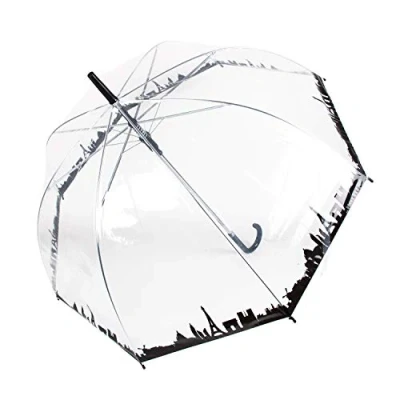 Immagine di ThreeH Ombrello Automatico Cupola trasparente, da donna,Ombrello Portatile Antivento KS25B