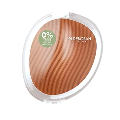 Immagine di Deborah Milano Terra Compatta Formula Pura con Ingredienti Naturali, 02 Medium, Finish Scorrevole e Modulabile, Scolpisce il Viso Dona una Pelle Naturalmente Abbronzata, 11 gr
