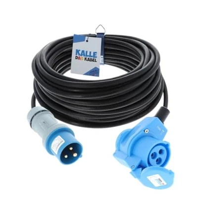 Immagine di FRITZ DAS KABEL Cavo di prolunga CEE, in gomma con giunto a gomito 230 V H07RN F 3 G 2,5 mm², voltsV