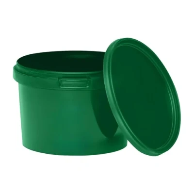 Immagine di BenBow Secchio con coperchio, 0,5 l, verde, 100 x litri, per alimenti, stabile, ermetico, a prova di perdite, inodore, contenitore in plastica, vuoto