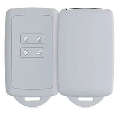 Immagine di kwmobile Custodia Compatibile con Renault 4 Tasti Smart Key (Solo Keyless Go) Cover Chiavi Auto Protezione Copri Telecomando Chiave Copertura Grigio Chiaro