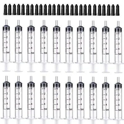 Immagine di Gufastoe 30pcs 5ml Asettico Siringa(Senza Ago) con Tappi,Siringa di Plastica,Siringhe Monouso per l&#039;alimentazione Piccoli Animali Domestici e Laboratorio Scienze ECC