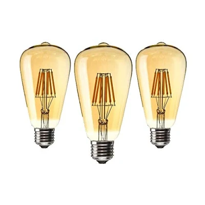 Immagine di OUGEER 3 Pezzi LED Filamento Lampadina E27 ST64 6W 2200K Bianco Caldo 600Lm Vintage Edison Stile 60W Incandescente Equivalente Non dimmerabile