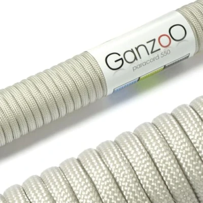 Immagine di Ganzoo Paracord 550, corda da 4mm, 3 Metri, Poliestere, Tipo 7 fili interni, fai te guinzaglio per cani collare bracciale, campeggio sopravvivenza e multifunzione, grigio nobile