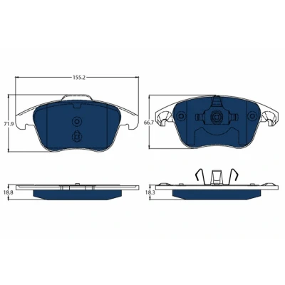 Immagine di TRW GDB1691BTE Kit pastiglie freno Non predisposto per contatto segnalazione usura PEUGEOT: 3008 I