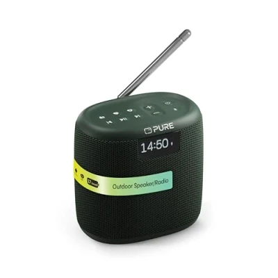 Immagine di Pure Woodland Mini Altoparlante da esterno con Bluetooth e radio DAB+/FM (impermeabile IP67, portatile, batteria 14h perfetto per giardino campeggio) Verde