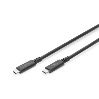 Immagine di Digitus Cavo USB 3.2 Gen2 (USB 3.1 Gen2), Gen2x2, Gen1 3.0) C®, Spina C® 0.80 m Nero Flessibile, Schermato, con