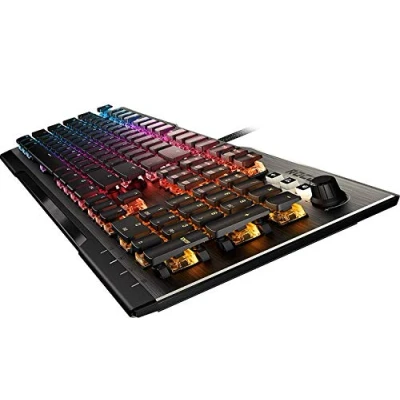 Immagine di ROCCAT Vulcan 120 AIMO,Tastiera meccanica da gioco per PC con interruttore tattile, piastra superiore in alluminio anodizzato e poggiapolsi staccabile, grigio canna di fucile/nero