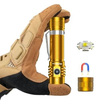 Immagine di Wurkkos WK03 Mini Torcia LED, 1200 Lumen, Estremamente Luminosa USB C Ricaricabile con LED 519A, Impermeabile IP68 Copri Coda Magnetico, EDC Portatile Alimentatore 3000 mAh