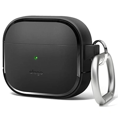 Immagine di elago Custodia EDC Compatibile con AirPods 3 Cover Case Design Anti Urti, Materiale TPU Resistente, Supporta la Ricarica Wireless, Protezione Completa del Corpo (Nero)