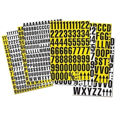 Immagine di numeri magnetici, 43mm alto, 0 9 e caratteri speciali Possono essere utilizzati per etichettature magnetiche, colore:giallo