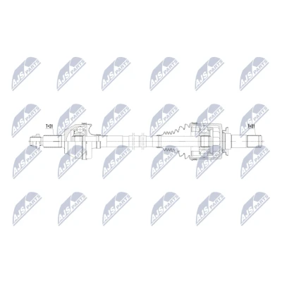 Immagine di NTY NPW LR 033 Albero motore / Semiasse Assale posteriore Sx 837mm Cambio automatico a 8 marce