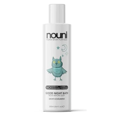 Immagine di Bagnoschiuma &quot;Buonanotte&quot; per bambini senza parabeni, solfati e microplastiche protegge/guarisce la pelle delicata, additivo da bagno ai fiori d&#039;arancio, deterge cura nouni