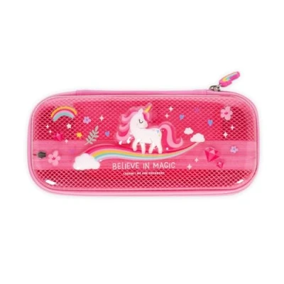 Immagine di Legami Astuccio Wonderwow, Tema Unicorn, 2 Scomparti e Portapenne interno, Scomparto interno con Tessuto a Rete, Chiusura Zip, 23x11x5 cm