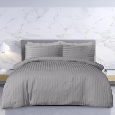 Immagine di Sleepdown Set di biancheria da letto con copripiumino e federe, in policotone satinato alta qualità, morbido, facile pulire, lussuoso, per matrimoniale (200 x 200 cm)