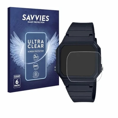 Immagine di savvies (6 Pezzi Pellicola Protettiva per Casio Unisex F 91W Protezione Schermo Trasparente