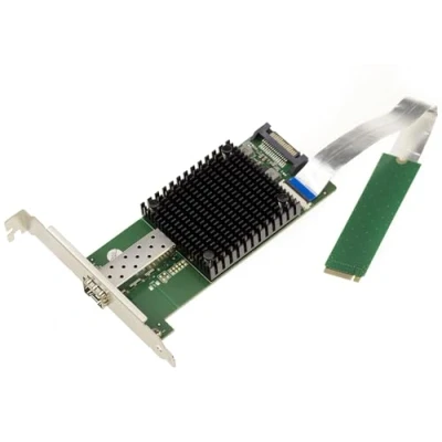 Immagine di KALEA INFORMATIQUE Scheda M2 con 1 porta di rete in fibra 10G SFP+ ETHERNET per PCIe tipo M.2, chiave M o B+M chipset Intel JL82599EN