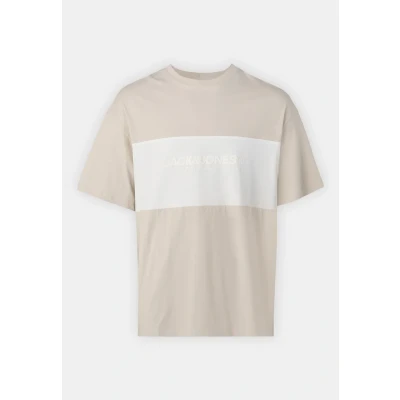 Immagine di Jack &amp; Jones Elegacy Blocking TEE Oneck Tshirt con stampa, Uomo, Taglia: Small, Moonbeam detail:blocking