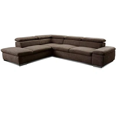 Immagine di CAVADORE 5900984024724 Alkatraz Divano angolare Imbottito, Tessuto (90% Poliestere, 10% PA), Marrone, Ottomane Links