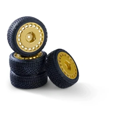 Immagine di Carson 500900198 1:10 set di ruote (4) Rally Design2 oro accessori per modellismo, pezzi ricambio, tuning, pneumatici, pneumatici