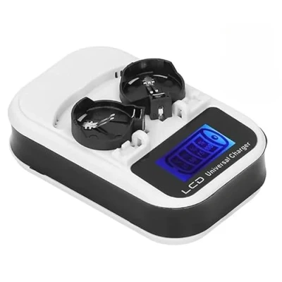 Immagine di Caricabatterie Bottone 100 240V con Display LCD per Batterie Ricaricabili LIR2016 LIR2025 LIR2032 ML2016 ML2025 ML2032, Caricabatteria Litio