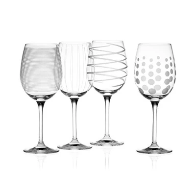Immagine di Mikasa Set di bicchieri da vino bianco in cristallo Cheers, 450 ml, argento, 4 pezzi (confezione 1)
