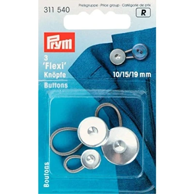 Immagine di Prym Flexi Buttons with Loop, Argento, Silver, One Size