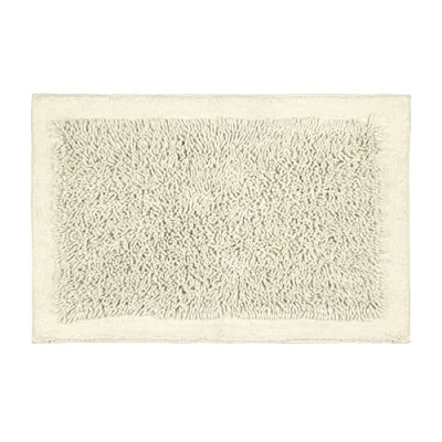 Immagine di WENKO Tappetino scendibagno Sidyma 100% cotone biologico certificato in ottica shaggy morbida e trendy, lato inferiore antisdrucciolo, lavabile fino a 40 C, (L x P): Ø 60 90, beige