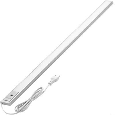 Immagine di Oktaplex Riva Luce sottopensile LED 90cm dimmerabile bianco caldo 730lm piatto Illuminazione cucina con sensore 10W argento