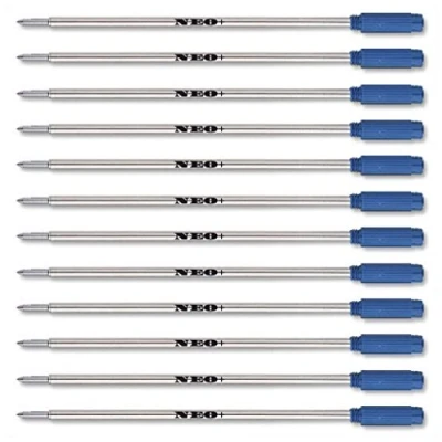 Immagine di 12 x ricariche per penna, medio 0.7 mm Point by Neo +. Stanno Cross compatibile BLUE INK