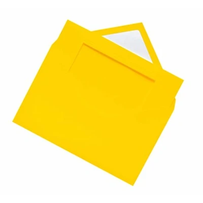 Immagine di folia 110314 Passepartout con punzonatura rettangolare, ca. 11 x 18 cm, 3 biglietti (220 g/mq) e buste, colore giallo banana, ideale per inviti, di auguri o