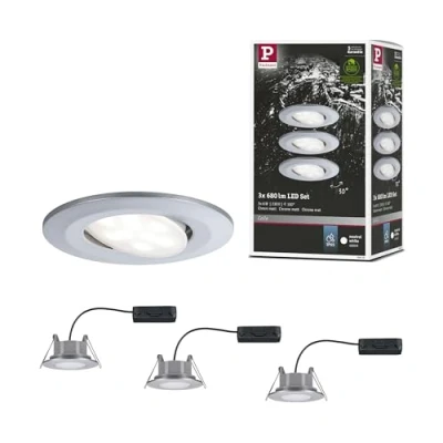 Immagine di Paulmann Calla Lampada a LED da incasso per bagno Kit 3 18 W IP65 Cromo (opaco)