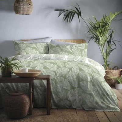 Immagine di Fusion Matteo Set copripiumino, facile da pulire, per letto king size, colore verde