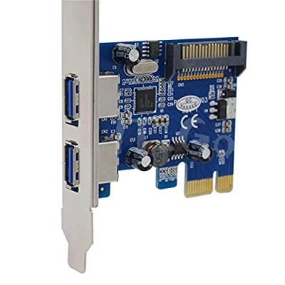 Immagine di MEO 2 porte SuperSpeed USB 3.0 PCI E PCIE Express sata Power supplyAdapter usb3.0 Converter Card NEC 720200 chipset Low Profile