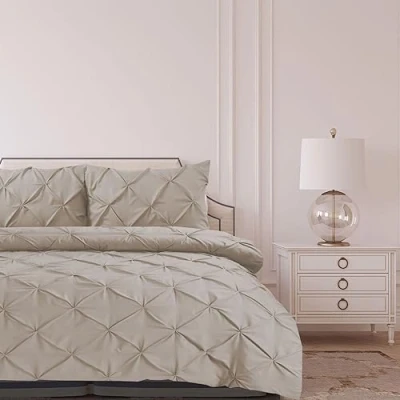 Immagine di Bronwen Mathews Set di biancheria da letto king size, con 2 federe, in lino plissettato, morbido, facile pulire, senza pieghe, per colore: lino, size
