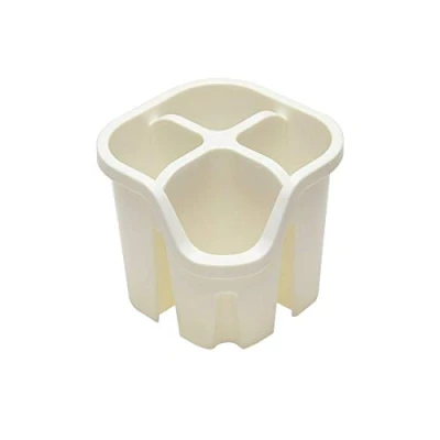 Immagine di Addis Cutlery Drainer Caddy portautensili con 4 Scomparti, Lino, Crema, 14 x 13 cm