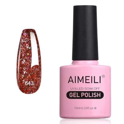 Immagine di AIMEILI Smalto Semipermanente in Gel UV LED per Unghie Kit Smalti Semipermanenti Soak off Colori Manicure Flash di Esplosione Autunnale e Invernale (643) 10ml