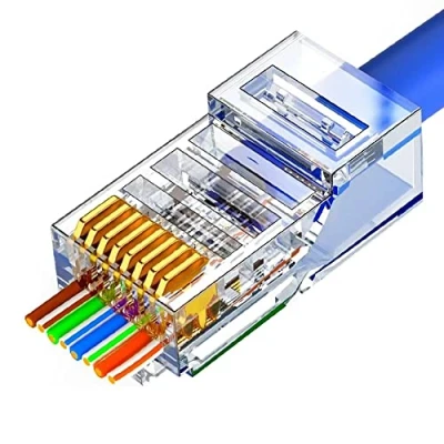 Immagine di VIVOCH 50 Pcs Cat6 RJ45 Pass Through Connectors, Plugs, Crystal Unshielded Ends UTP 8P8C Modular Network Plug Connector