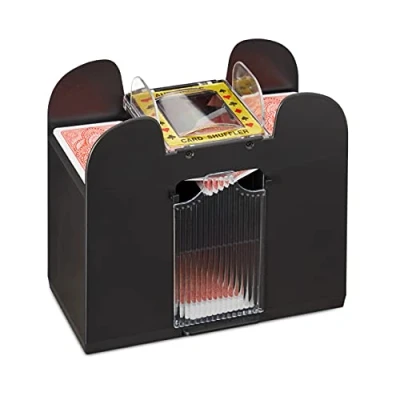 Immagine di Relaxdays Mescolatore Automatico di Carte da Gioco, Mischiacarte 6 Mazzi, Distributore in Plastica, Card Shuffler, Nero