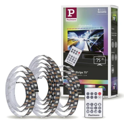 Immagine di Paulmann TV Strips 75 Zoll 78882 KIT base striscia LED con collegamento USB 5 V 3.1 m RGB 1