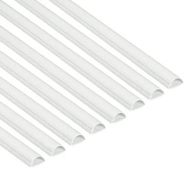 Immagine di D Line Mini Passacavi, Canalina Tubo Copricavi, Passacavi Pavimento 30mm (L) x 15mm (A) 8x 1m Lunghezze (Multipack 8 metri) Bianco