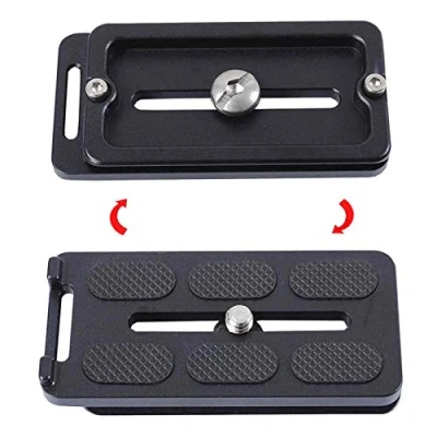 Immagine di iShoot QS 80 Piastra a sgancio rapido per fotocamera, in metallo, mm, con vite da 1/4&quot;, compatibile treppiede Arca Swiss Fit, testa panoramica