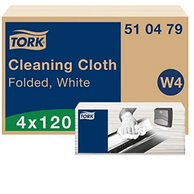 Immagine di panni per la pulizia bianco W4l, 4 x 120 TORK 510479 Numero: 480 pz.