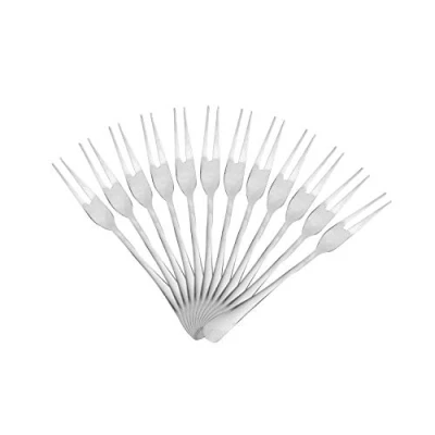 Immagine di Mr. Spoon Minimal Collection Set di posate da portata in acciaio inossidabile 12 forchette per aperitivi cocktail 15x1,35 cm