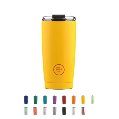 Immagine di Cool Bottles Tumbler Bicchiere Termico in Acciaio Inossidabile 550 ml Vivid Yellow Tazza da Caffè Coperchio Ermetico Bevande Fredde 10 ore e Calde 5 Finitura Antimacchia