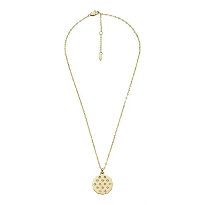 Immagine di Fossil Collana Da Donna Sadie, Lunghezza: 406.40mm+50.80mm, Larghezza: 20.6mm, Altezza: 20.6mm In Acciaio Inossidabile Dorato, JF04382710, Oro Giallo